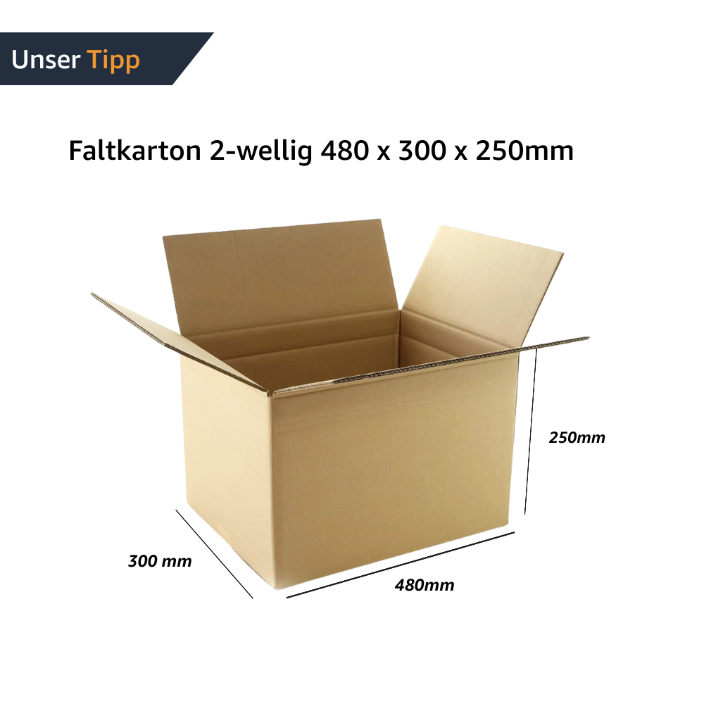 Faltkarton 480 x 300 x 250 mm  Faltkarton 480 x 300 x 250 mm